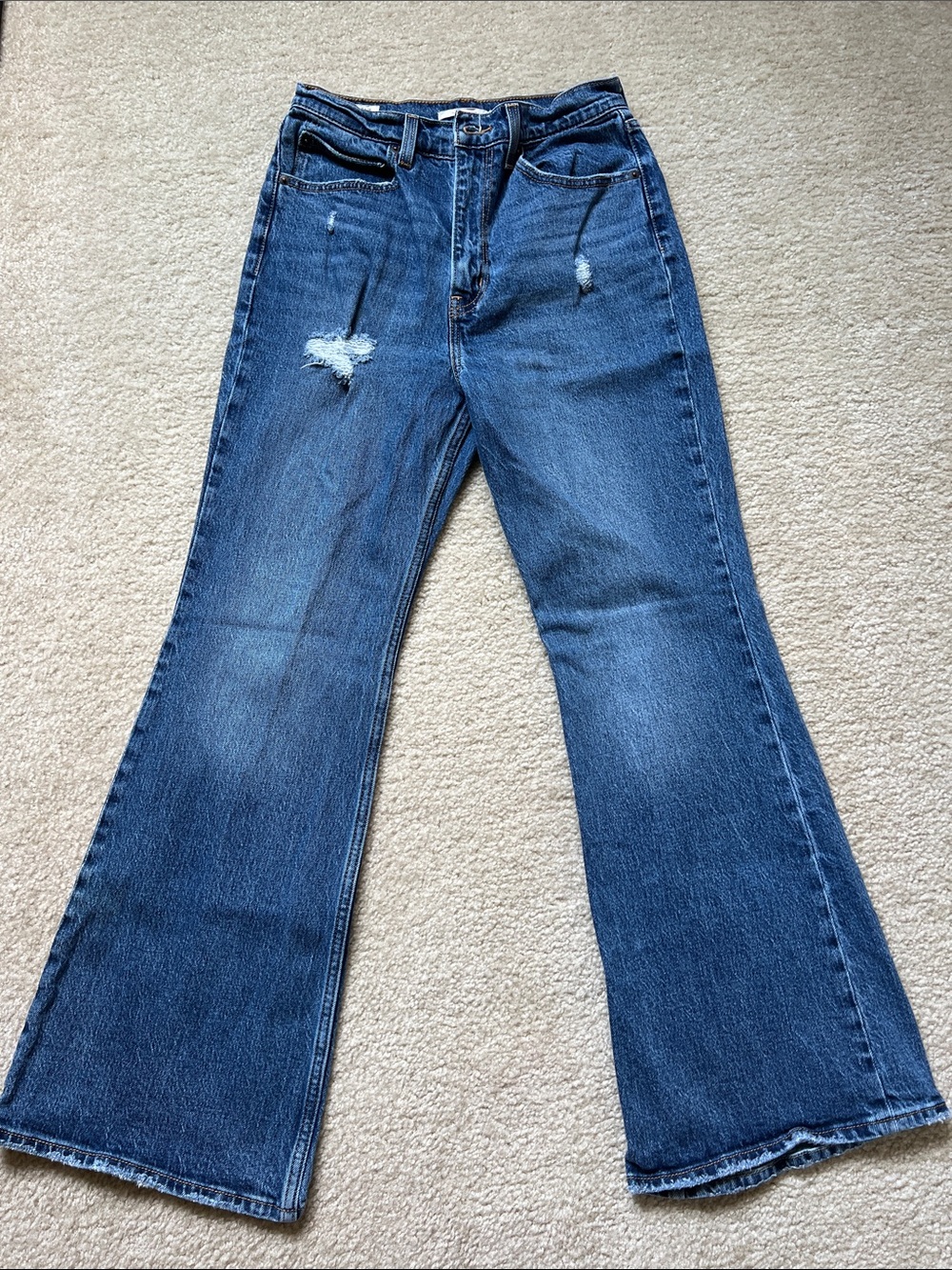 Levi's Vintage Blue Distressed Flare Jeans